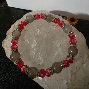 5/$20 Red and Grey Beaded Bracelet